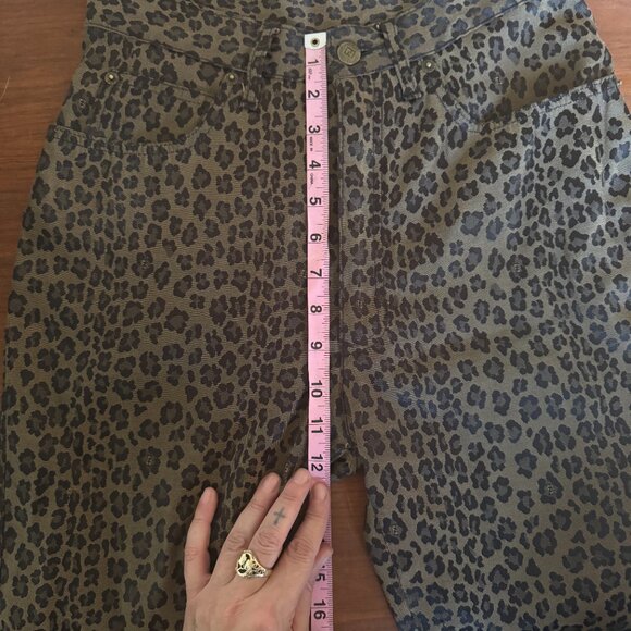 Fendi Vintage Genuine Zucca Leopard Cheetah Animal Print Pants Rare - Picture 7 of 9